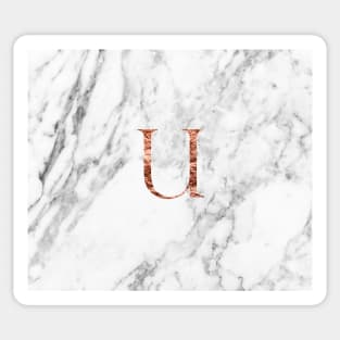 Monogram rose marble U Sticker